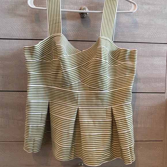 Cute Green and White Striped Peplum Top from Anthropologie / HD in Paris - Picture 4 of 15